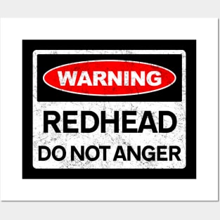 Warning, Redhead, Do Not Anger Posters and Art